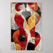 Omarm hen – moderne silhouetliefhebbers kunst in r poster (Voorkant)