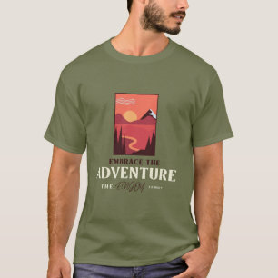Omarm het avontuur Geniet van de reis wandelen T-shirt