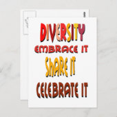 Omarm het Briefkaart van diversiteit (Voorkant / Achterkant)