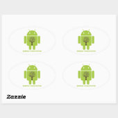 Omarm het ecosysteem (Android Bug Droid Oak Tree) Ovale Sticker (Vel)