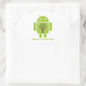 Omarm het ecosysteem (Android Bug Droid Oak Tree) Ovale Sticker (Tas)
