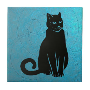 Omarm het mysterie - Cool Black Cat Artistic Tegeltje