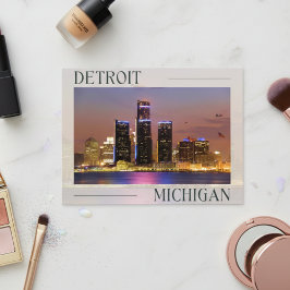 Omarm het nachtleven van Detroit, Michigan Briefkaart