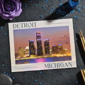 Omarm het nachtleven van Detroit, Michigan Briefkaart