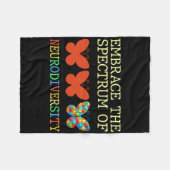 Omarm het spectrum van neurodiversiteit Autisme Bi Fleece Deken (Voorkant (Horizontaal))