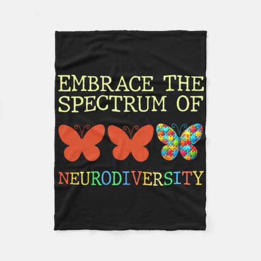 Omarm het spectrum van neurodiversiteit Autisme Bi Fleece Deken (Voorkant)