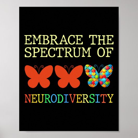 Omarm het spectrum van neurodiversiteit en autisme poster (Voorkant)