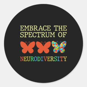Omarm het spectrum van neurodiversiteit en autisme ronde sticker