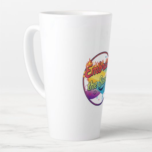 Omarm het zweet - Grit & Grind Workout T-shirt Latte Mok (Linkerhoek)