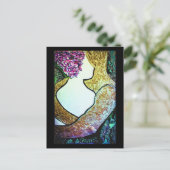 Omarm Interraciaal koppel knuffelen kunstwerk Briefkaart (Staand voorkant)