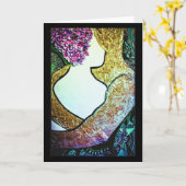 Omarm Interraciaal koppel knuffelen kunstwerk Kaart (Gele Bloem)