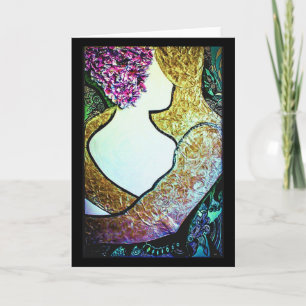 Omarm Interraciaal koppel knuffelen kunstwerk Kaart