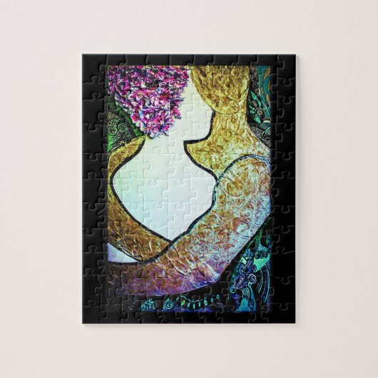 Omarm Interraciaal koppel knuffelen kunstwerk Legpuzzel (Verticaal)