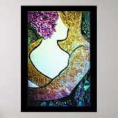 Omarm Interraciaal koppel knuffelen kunstwerk Poster (Voorkant)