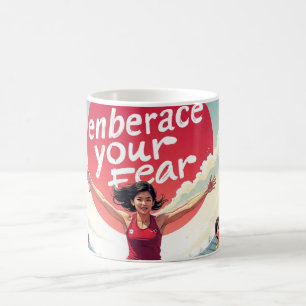 Omarm je angst - Kawaii Motivatie Runner Koffiemok