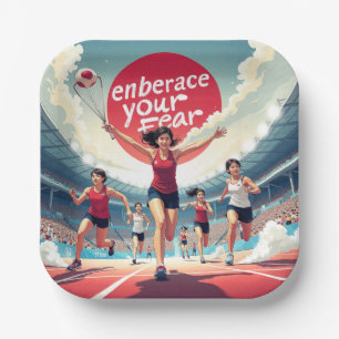 Omarm je angst - Kawaii Motivatie Runner Papieren Bordje
