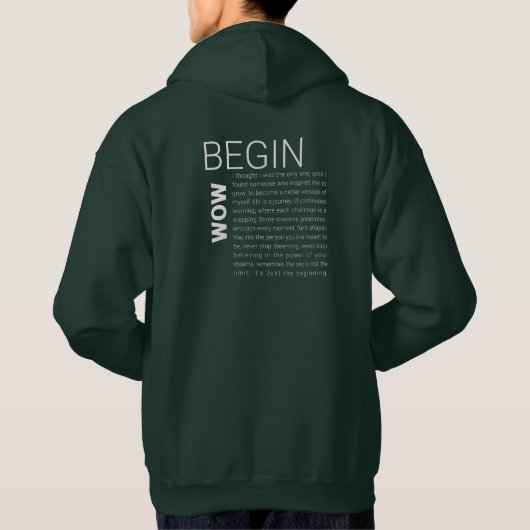 Omarm je reis: het "BEGIN NU"-Collectie Hoodie (Achterkant)