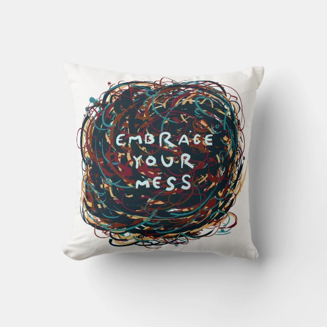 Omarm je troep kussen (Voorkant)