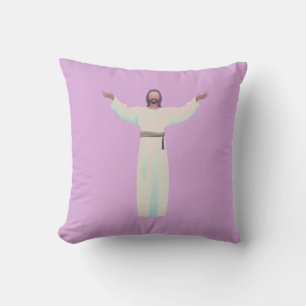 Omarm Jezus - Sierkussen in Lavendel