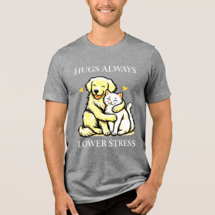 "Omarm kalmte: knuffels verminderen altijd stress" Tri-Blend Shirt