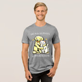 "Omarm kalmte: knuffels verminderen altijd stress" Tri-Blend Shirt (Voorkant volledig)