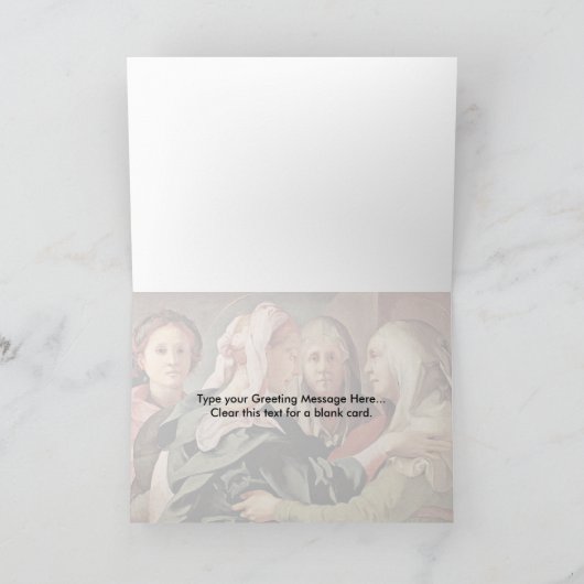 Omarm Maria en St. Elizabeth door Jacopo Pontormo Kaart (Binnen)