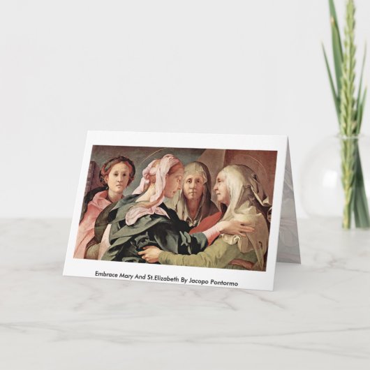 Omarm Maria en St. Elizabeth door Jacopo Pontormo Kaart (Voorkant)