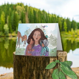 Omarm Moeder Natuur - Gevouwen Moederdag Kaart