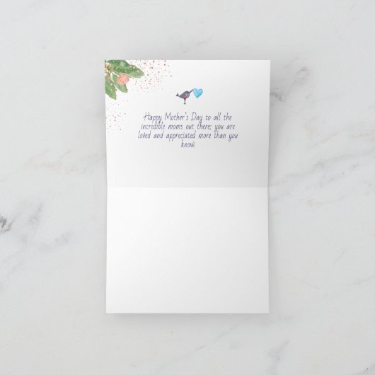 Omarm Moeder Natuur - Gevouwen Moederdag Kaart (Binnen)