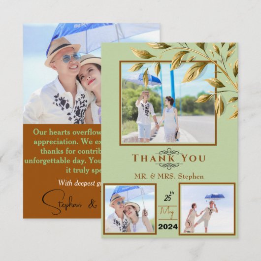 Omarm Natuurlijke Elegantie Bedankkaart (Voorkant / Achterkant)