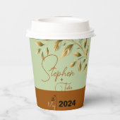 Omarm natuurlijke elegantie papieren bekers (Achterkant)