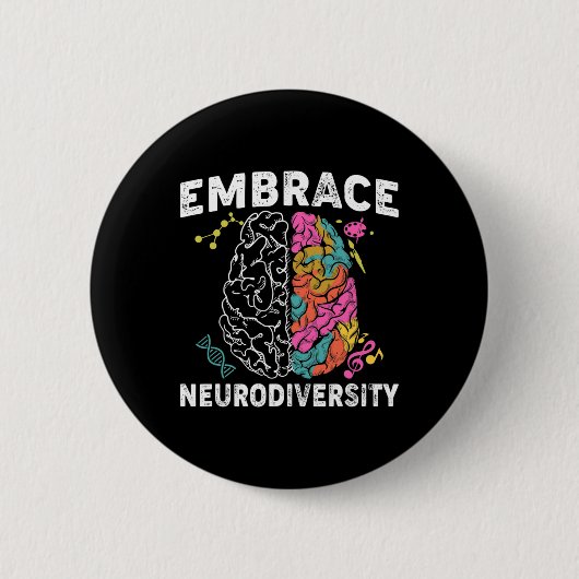 Omarm Neurodiversiteit Adhd Autisme Bewustzijn Ronde Button 5,7 Cm (Voorkant)