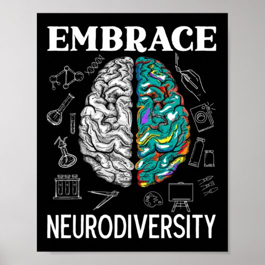 Omarm Neurodiversiteit ADHD Bewustzijn Geestelijke Poster (Voorkant)