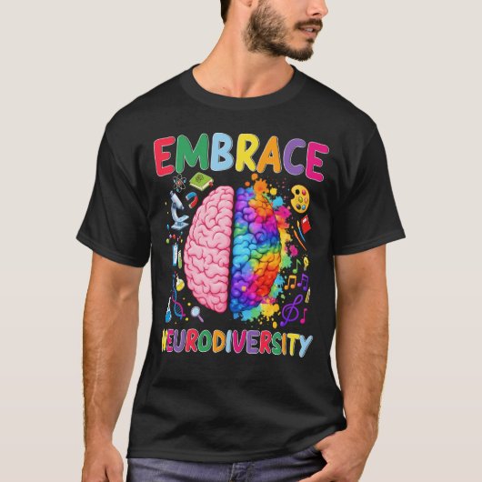 Omarm Neurodiversiteit ASD Autisme Bewustzijn Mann T-shirt (Voorkant)