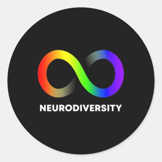 Omarm neurodiversiteit Autisme ADHD ASS Infinity R Ronde Sticker (Voorkant)