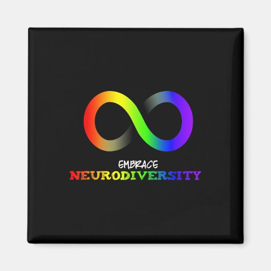 Omarm Neurodiversiteit Autisme Asd Adhd Regenboog  Magneet (Voorkant)