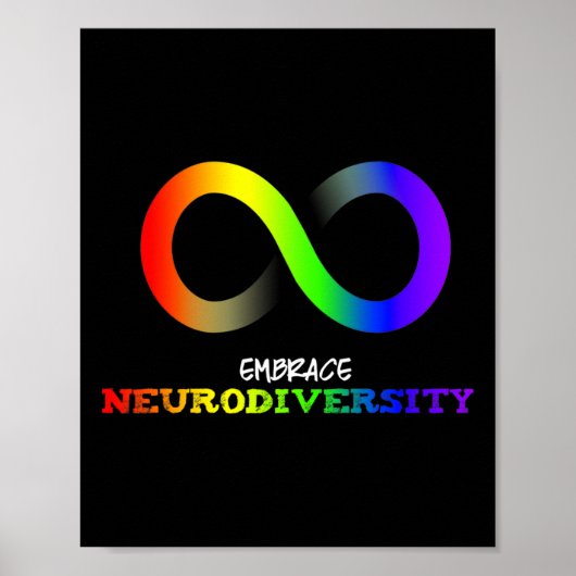 Omarm Neurodiversiteit Autisme Asd Adhd Regenboog Poster (Voorkant)