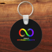Omarm Neurodiversiteit Autisme Asd Adhd Regenboog Sleutelhanger (Voorkant)