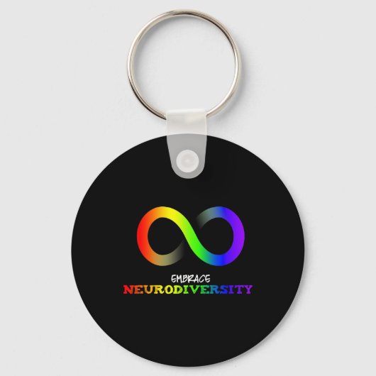 Omarm Neurodiversiteit Autisme Asd Adhd Regenboog Sleutelhanger (Voorkant)