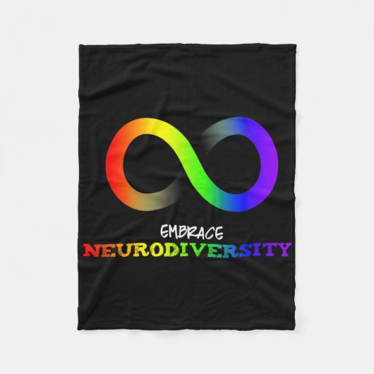 Omarm Neurodiversiteit Autisme ASS ADHD Regenboog  Fleece Deken (Voorkant)
