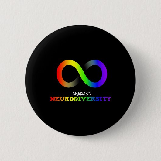 Omarm Neurodiversiteit Autisme ASS ADHD Regenboog Ronde Button 5,7 Cm (Voorkant)