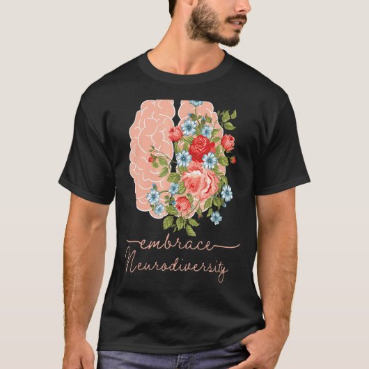 Omarm Neurodiversiteit Autisme Bewustzijn Brain Fl T-shirt (Voorkant)