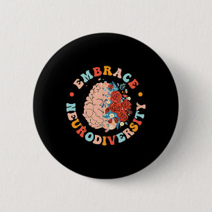 Omarm Neurodiversiteit Autisme Bewustzijn Neurodiv Ronde Button 5,7 Cm