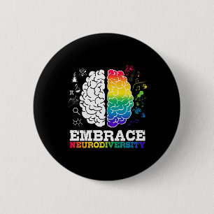 Omarm Neurodiversiteit Brein Cool Autisme Bewustzi Ronde Button 5,7 Cm