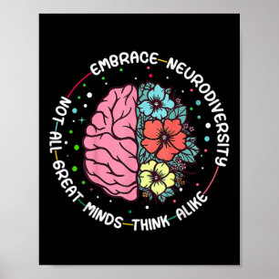 Omarm Neurodiversiteit Hersenen Autisme Bewustzijn Poster