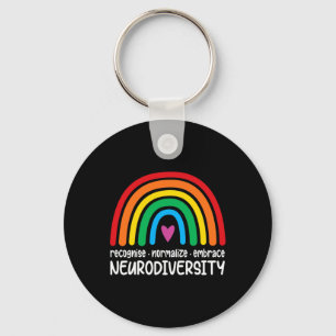 Omarm Neurodiversiteit Regenboog Autisme Bewustzij Sleutelhanger