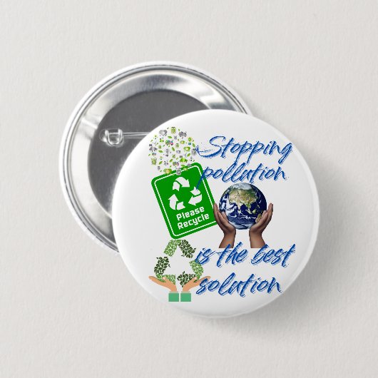 Omarm onze planeet - Eco-voorlichtingsknop Ronde Button 5,7 Cm (Voorkant /achterkant)