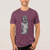 Omarm Oude Wijsheid: Moai Sculptuur Tri-Blend Shirt (Voorkant)