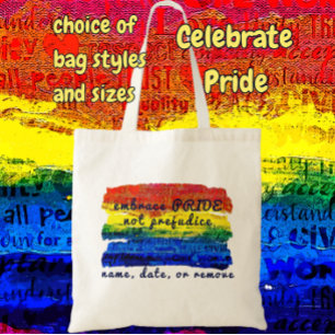 Omarm PRIDE, niet vooroordelen Regenboog Kunst Tote Bag