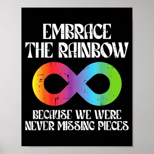 Omarm Regenboog Autisme Oneindigheid Bewustzijn Ma Poster (Voorkant)